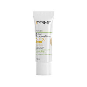 تصویر کرم ضد آفتاب رنگی SPF60 پرایم مدل Acnex مناسب پوست چرب 40 میل